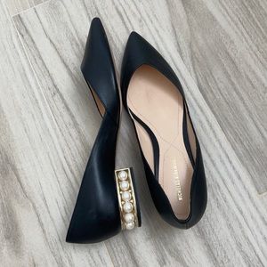 Nicholas Kirkwood black leather flats
